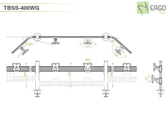 Настольное крепление для 4 мониторов TBSS-400WG